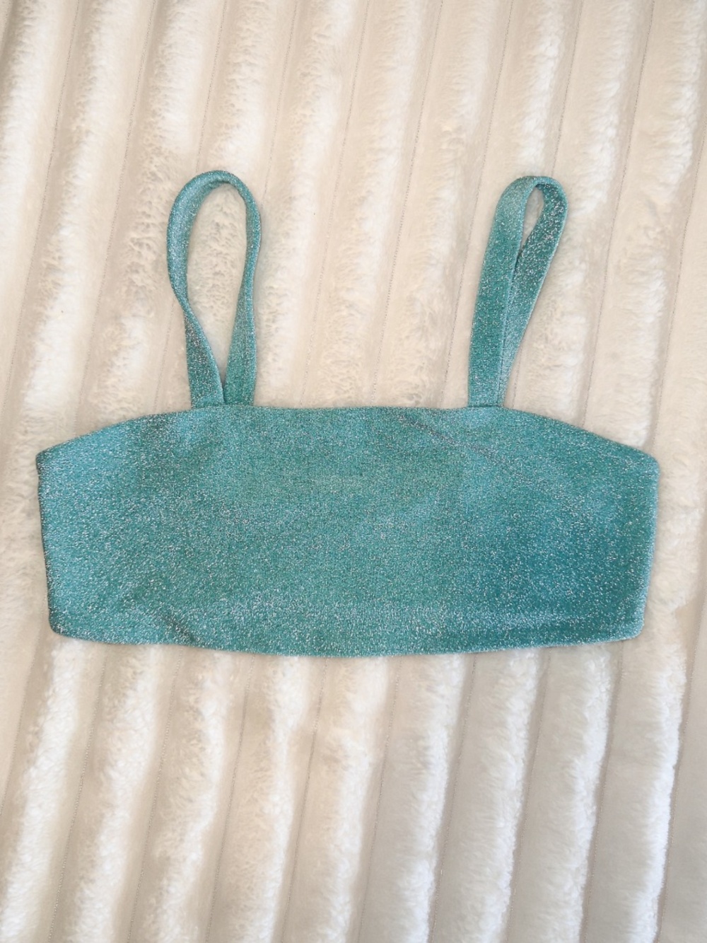 Mikoh Kano Aqua Metallic Shimmer Square Neck Top